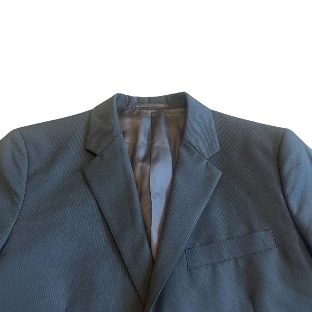 Theory Button-Down Blazer Jacket Sport Coat Black Pinstripe Wool Size 38R Men's